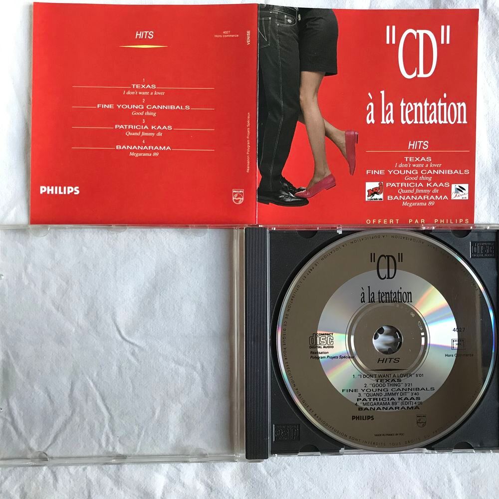 &quot;&nbsp;CD&nbsp;&quot; &Agrave; La Tentation Hits Objet Publicitaire Philips Compil CD et vinyles
