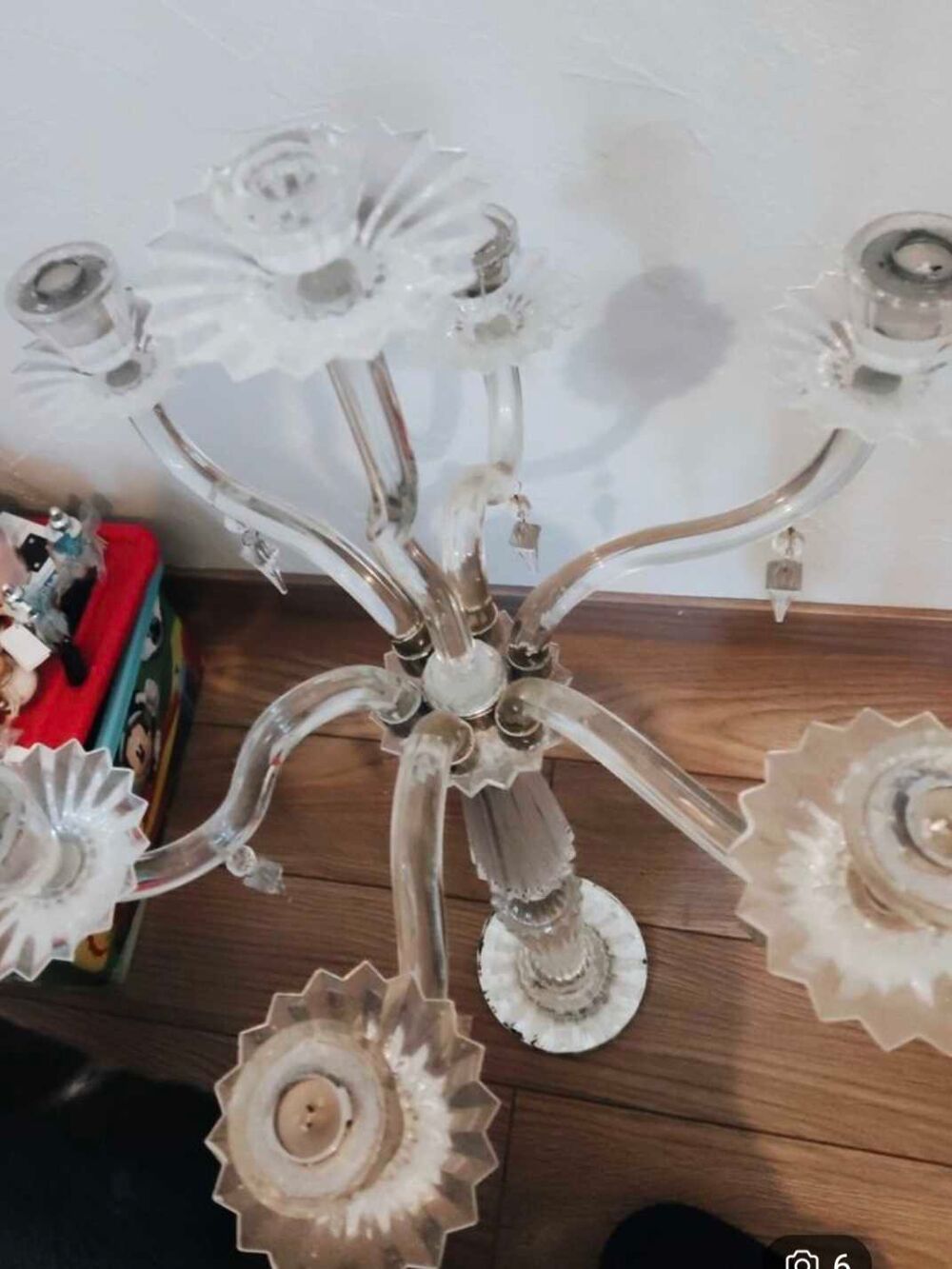 Chandelier en verre ancien €" Grande taille 88 cm €" &agrave;‰l&eacute;gance baroque Décoration