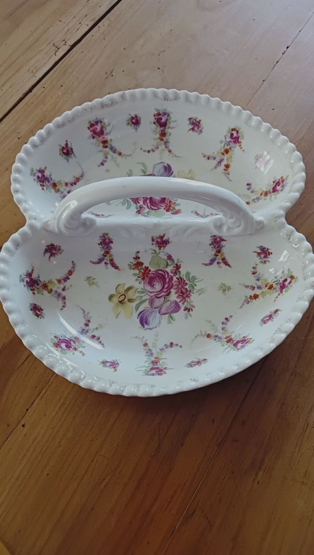 Plat ou serviteur en porcelaine ancien Décoration