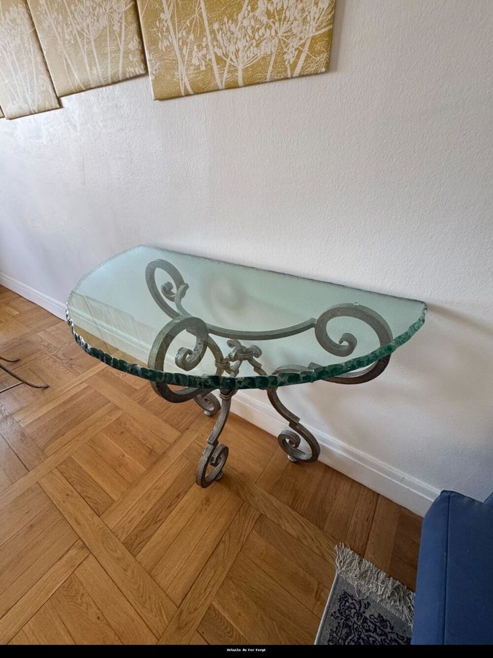 Table salle &agrave; manger en Fer Forg&eacute; avec Plateau en Verre Meubles
