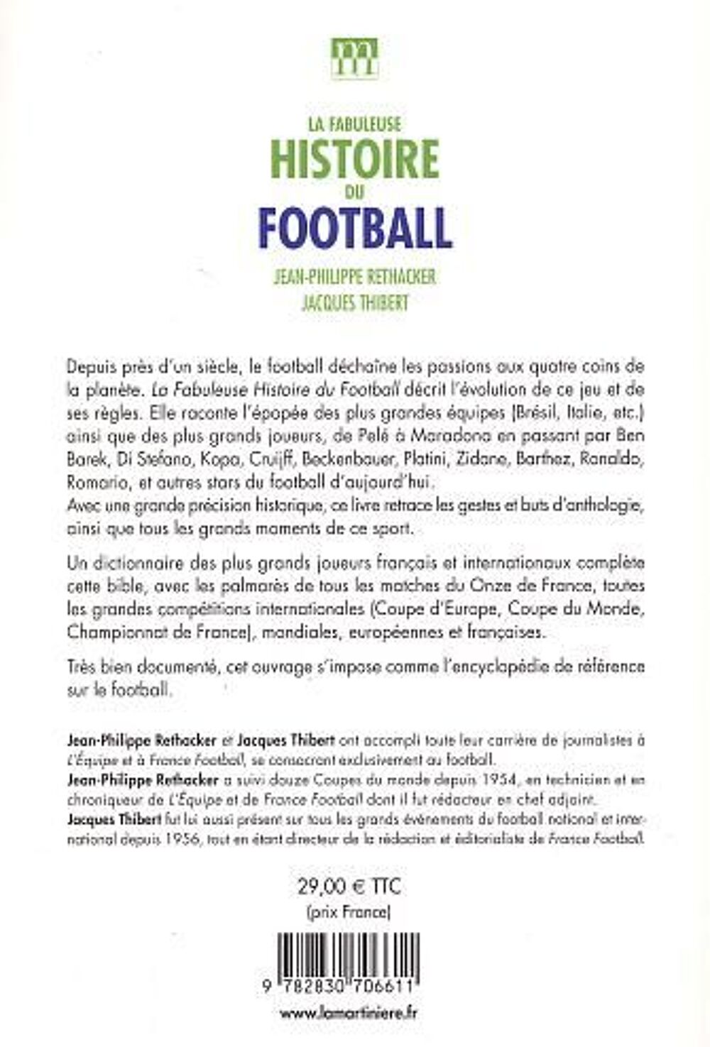 La fabuleuse histoire du football Livres et BD