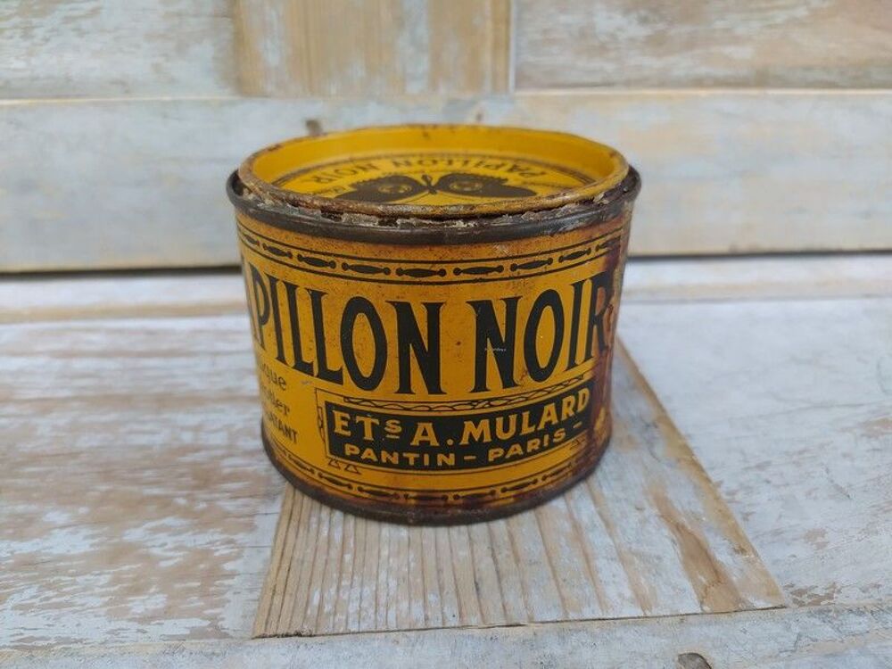 Ancienne Boite Encaustique Papillon Noir Collection Cirage 