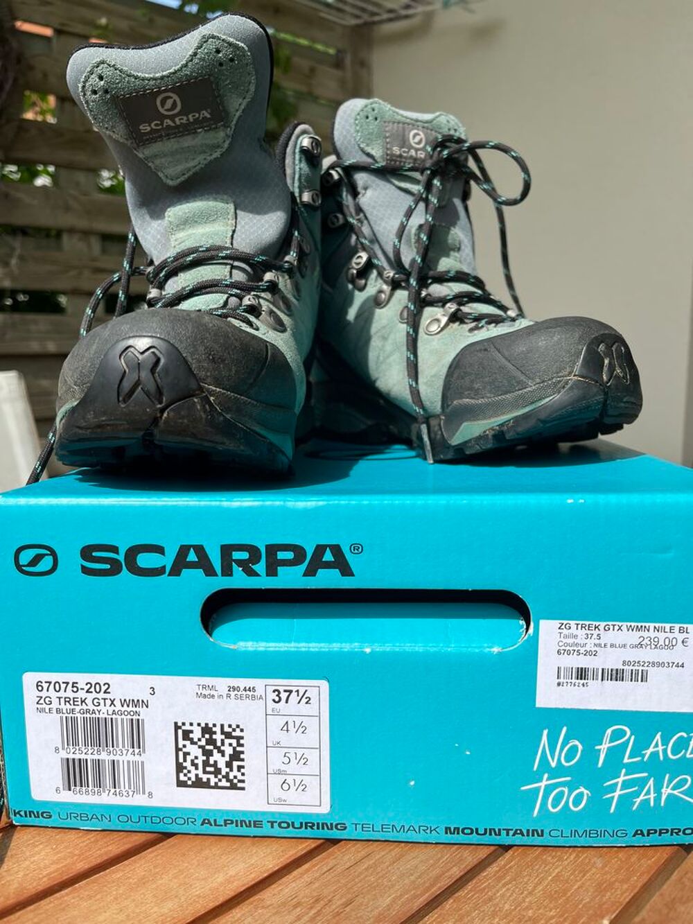 Chaussures randonn&eacute;e Scarpa ZG Trek GTX bleu-gris Chaussures