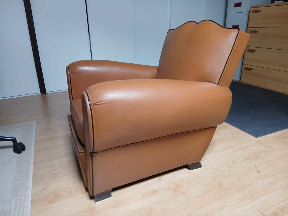 2 Fauteuils Club Vintage marron clair Meubles