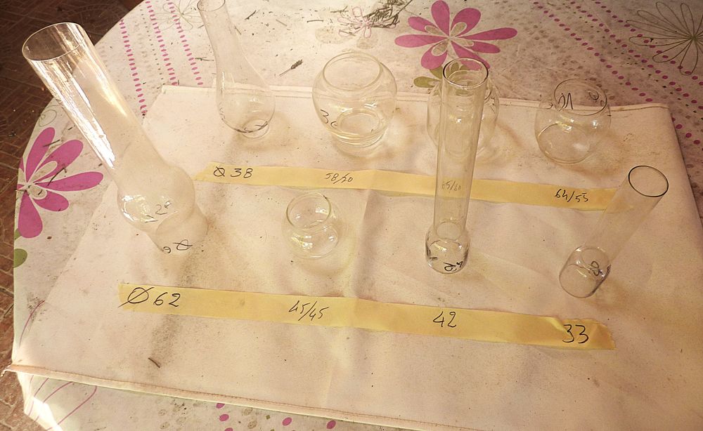 Verres pour Lampes anciens cristal Décoration