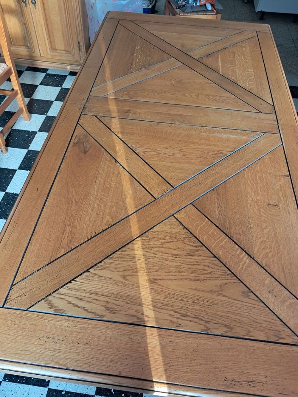 table en ch&ecirc;ne 2m et une rallonge de 0.40cm Meubles