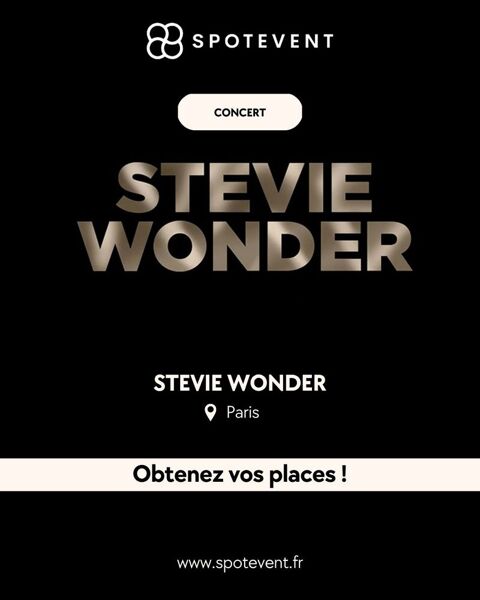 Stevie Wonder à l'Accor Arena - Concert - Places 184 Paris 18 (75)