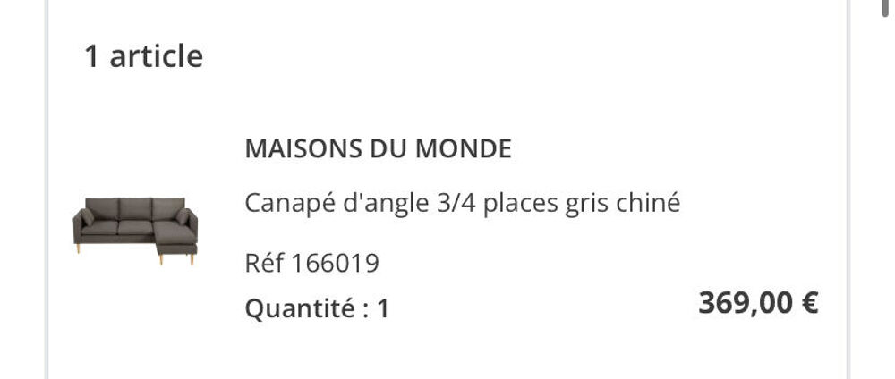 Canap&eacute; maison du monde Meubles