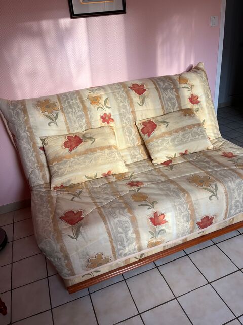 Canap Convertible Motif Floral avec Coussins 150 Luynes (37)