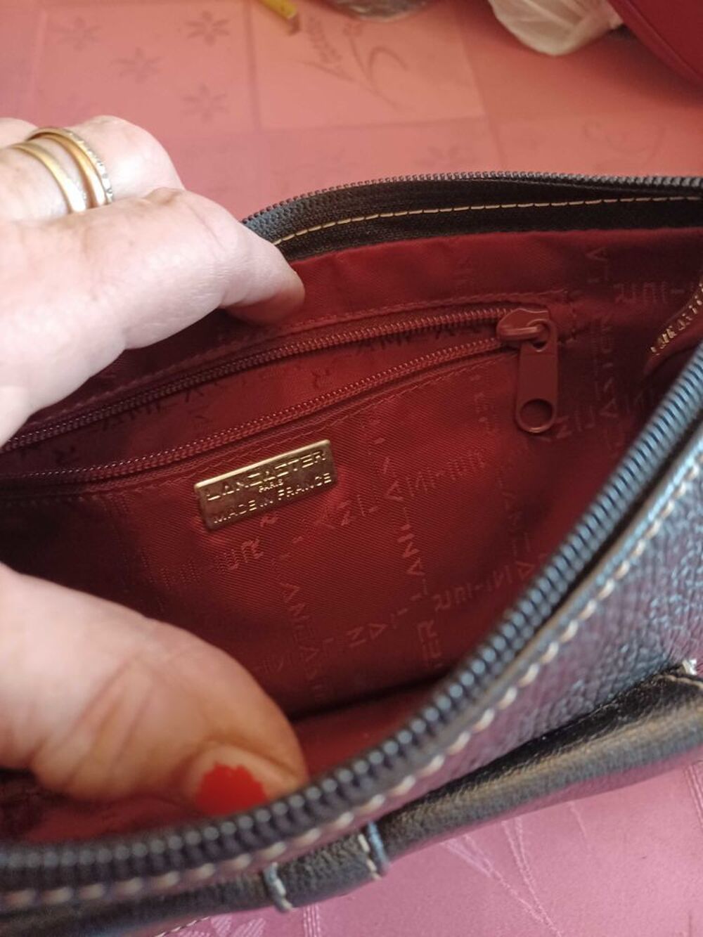 sac dame cuir bordeaux Maroquinerie