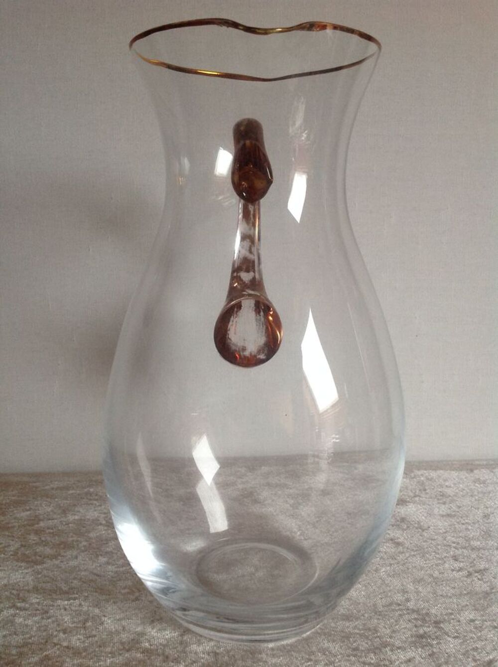 CARAFE ANCIENNE EN VERRE ANSE &amp; LISER&Eacute; DOR&Eacute; Envoi Possible
Cuisine