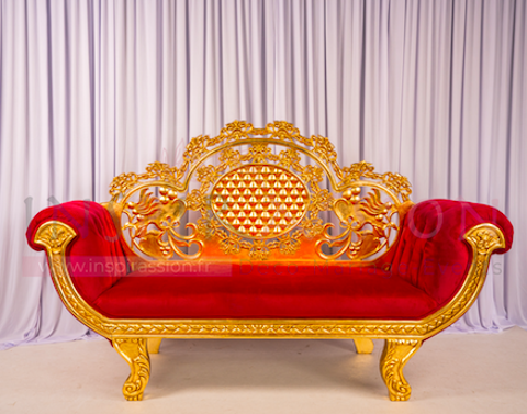 Banquette mod�le  Arabesque  Rouge & dor� 890 Pantin (93)