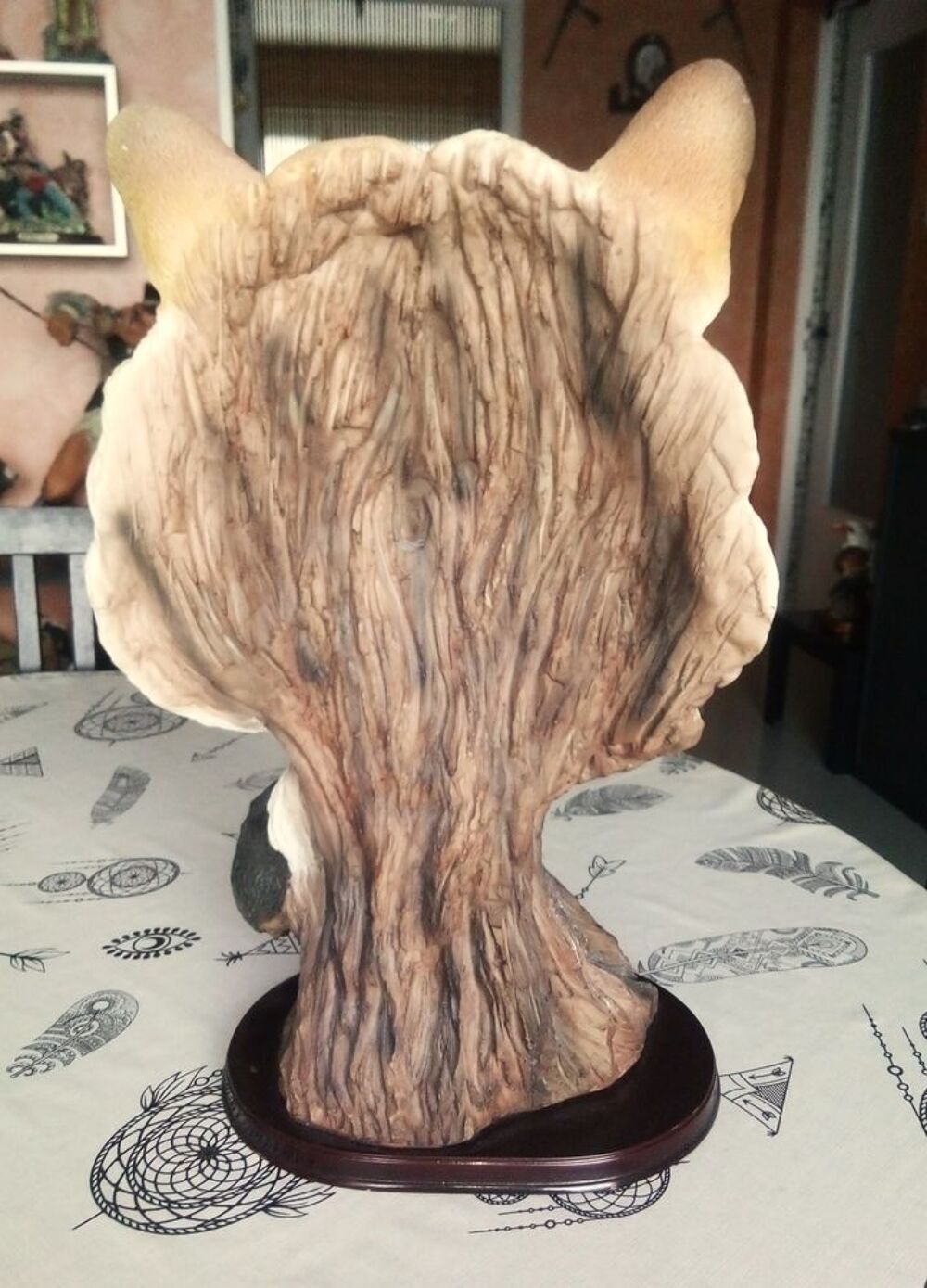 Exceptionnelle statue moulage t&ecirc;te de tigre r&eacute;sine 40 cm Décoration