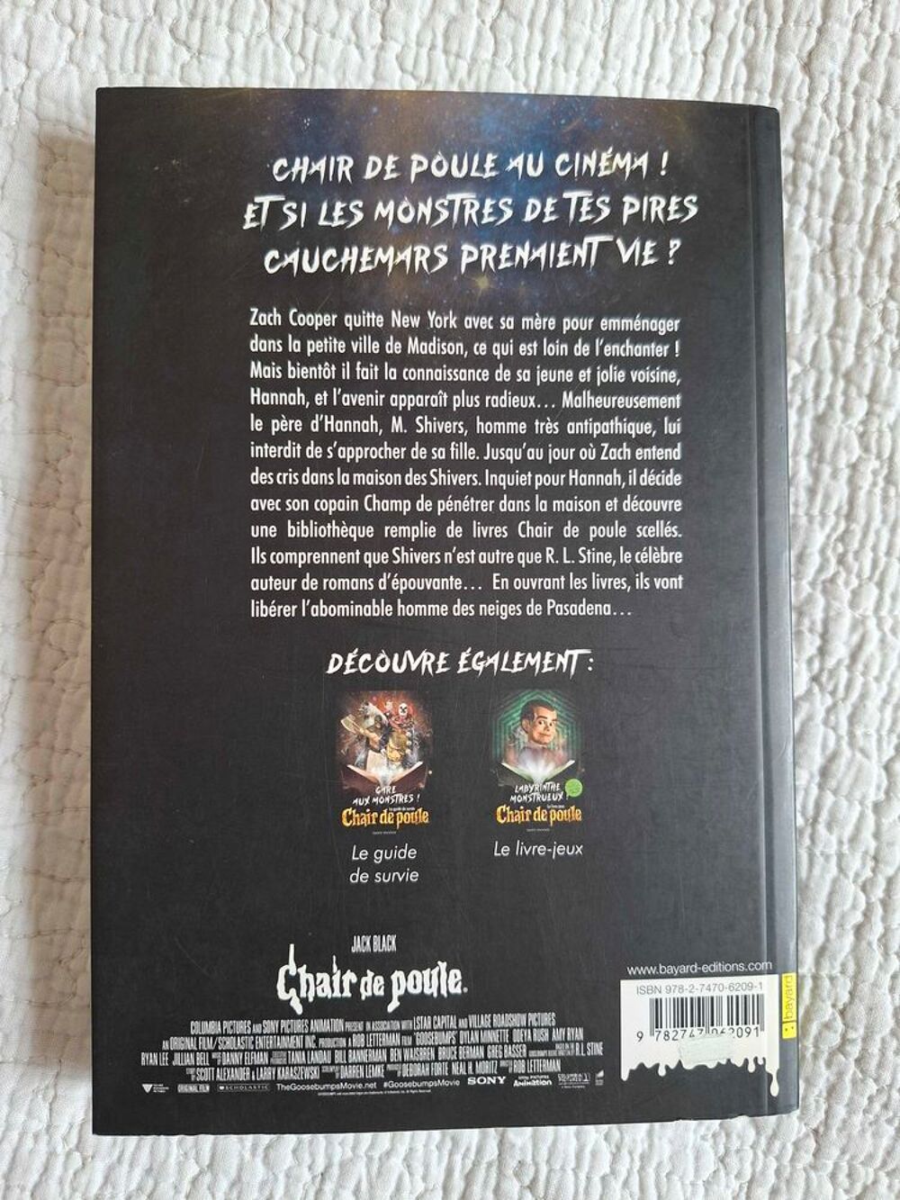 Livre chair de poule le roman du film Livres et BD