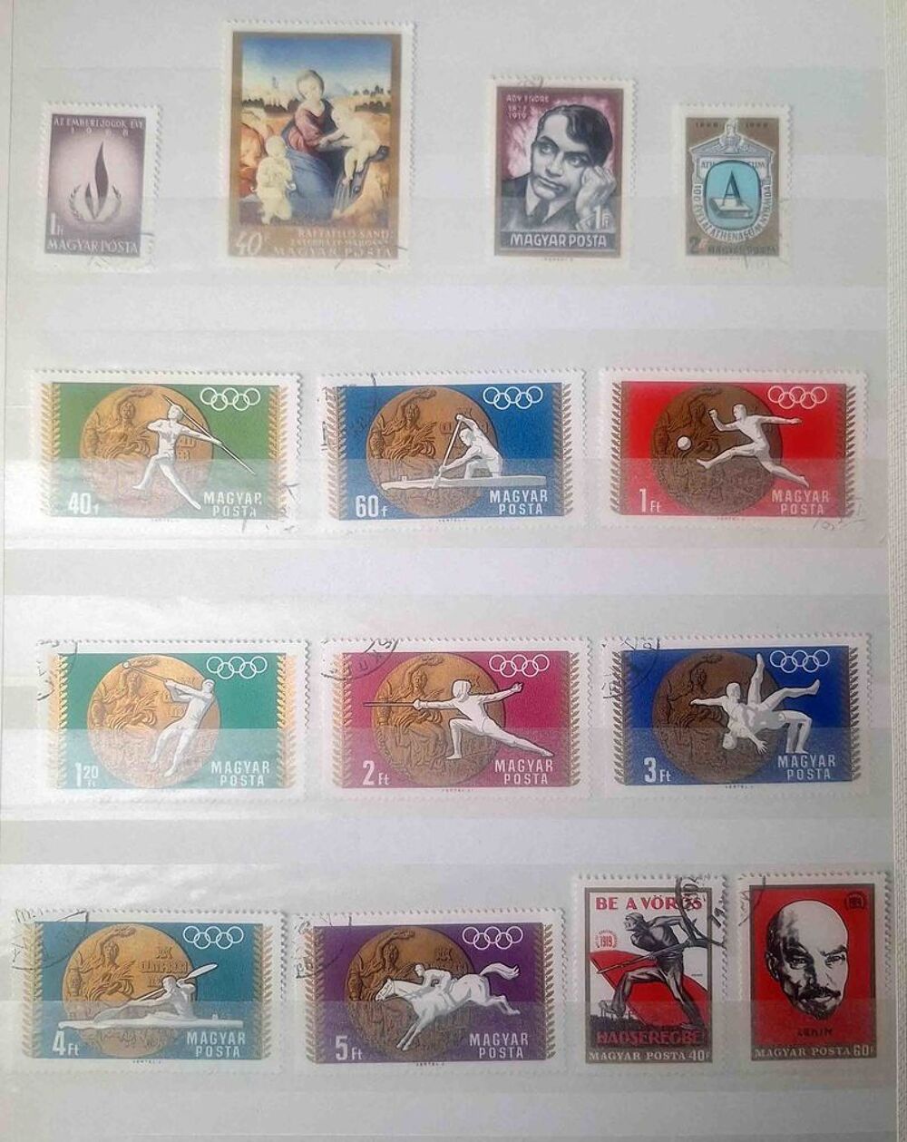 S&eacute;rie de timbres de collection de Hongrie 