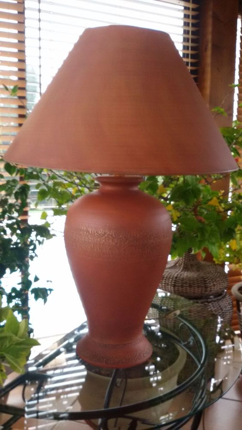 Lampe terre cuite + abat-jour Décoration