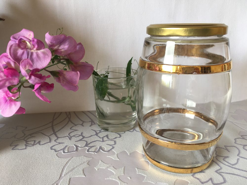 Ancien BOCAL tonneau en verre Décoration