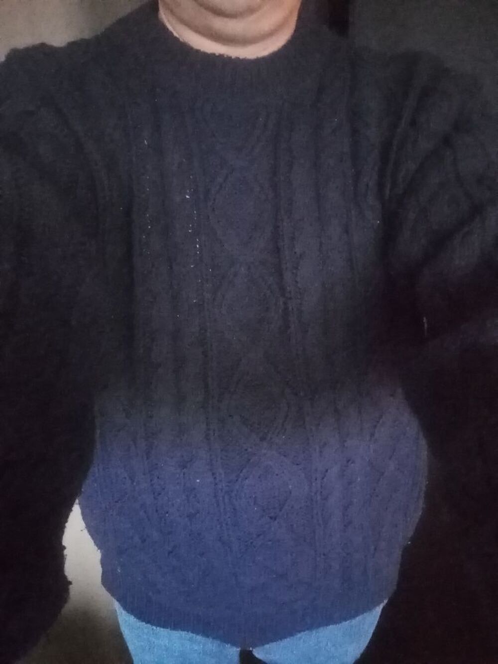 Pull en laine bleu marine Vêtements