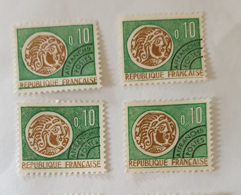 Timbre France pr&eacute; oblit&eacute;r&eacute; 1964-monnaie gauloise -lot 0.16 