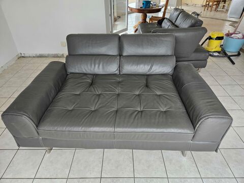 Canap Cuir gris fonc Cuir Center 270 Lyon 3 (69)