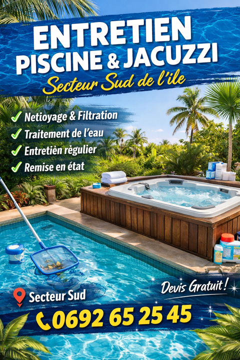 ? Service d'entretien et de r&eacute;paration de piscines et jaccuz 0  (97410)