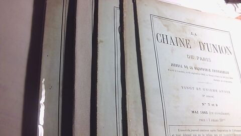 Revue . La Chaine d'Union 1881/1884.. 30 Lunel-Viel (34)