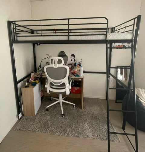 Lit mezzanine 1 personne 90X190CM avec son matelas 110 Chatou (78)