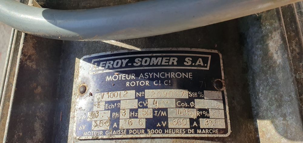 Moteur asynchrone triphas&eacute; 380v Bricolage