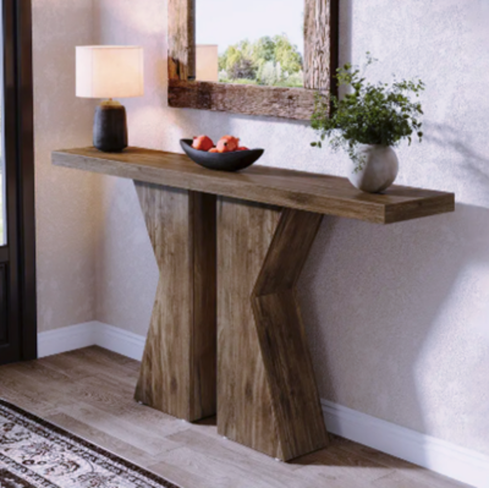 Console en bois massif ? design architectural &amp; &eacute;l&eacute;gance nat Meubles