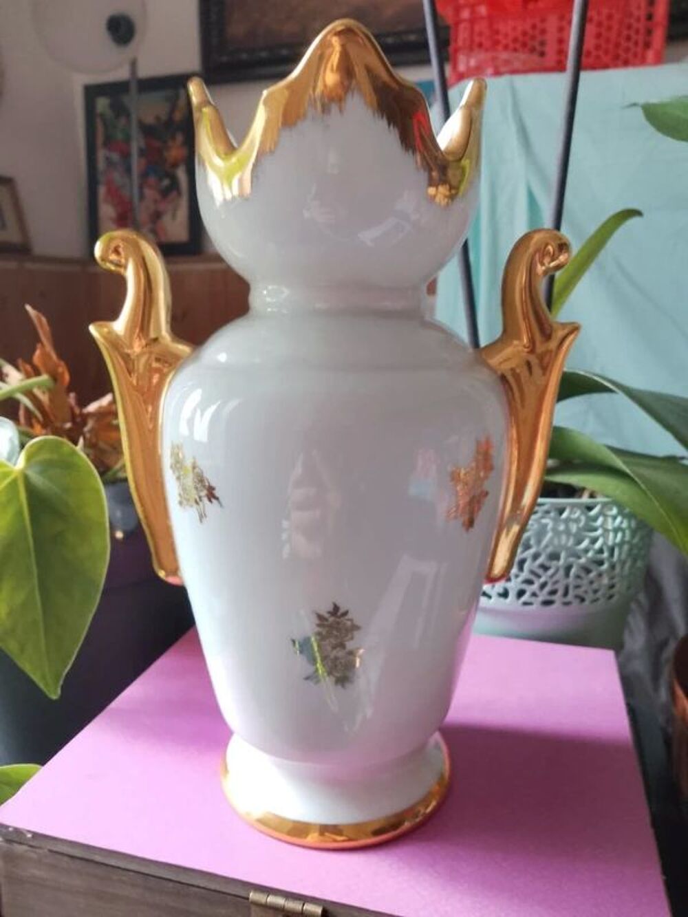 Vase Ancien Somptueux porcelaine de Limoges Décoration