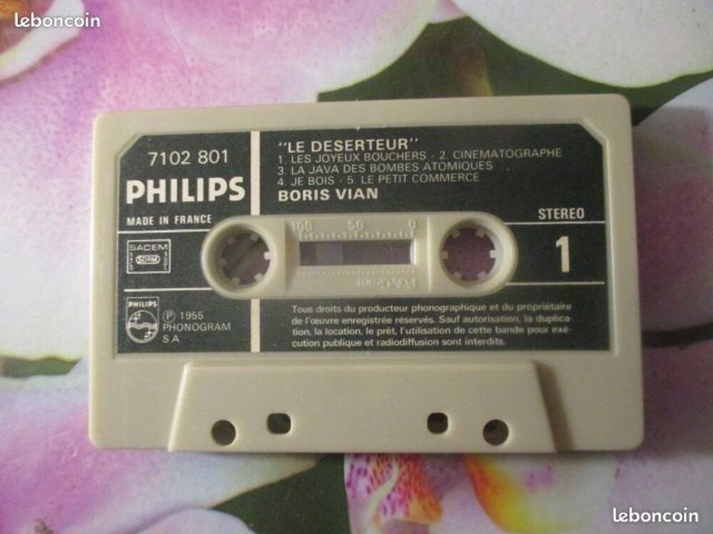 Cassette audio st&eacute;r&eacute;o Boris Vian CD et vinyles