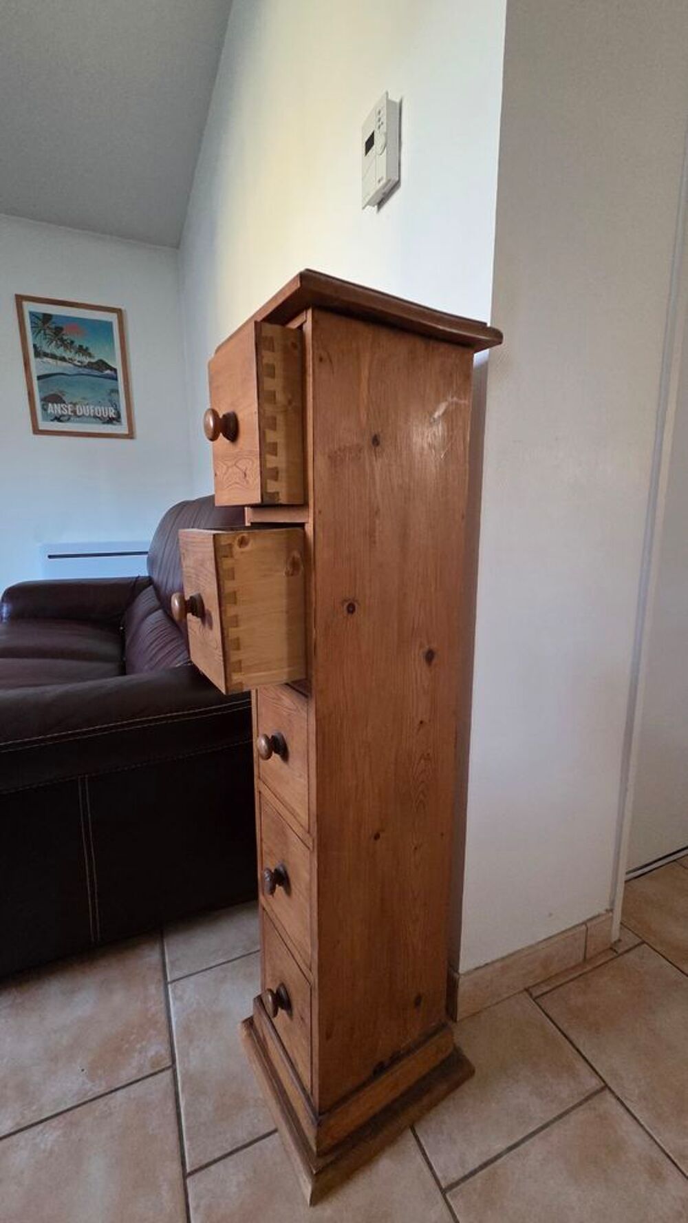 Ranges CD en bois avec 5 tiroirs (pin anglais) 
Meubles