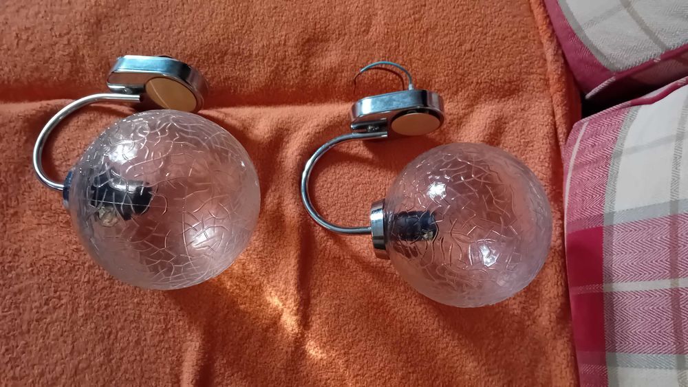 Paire d appliques boules et chrome 70'S Décoration
