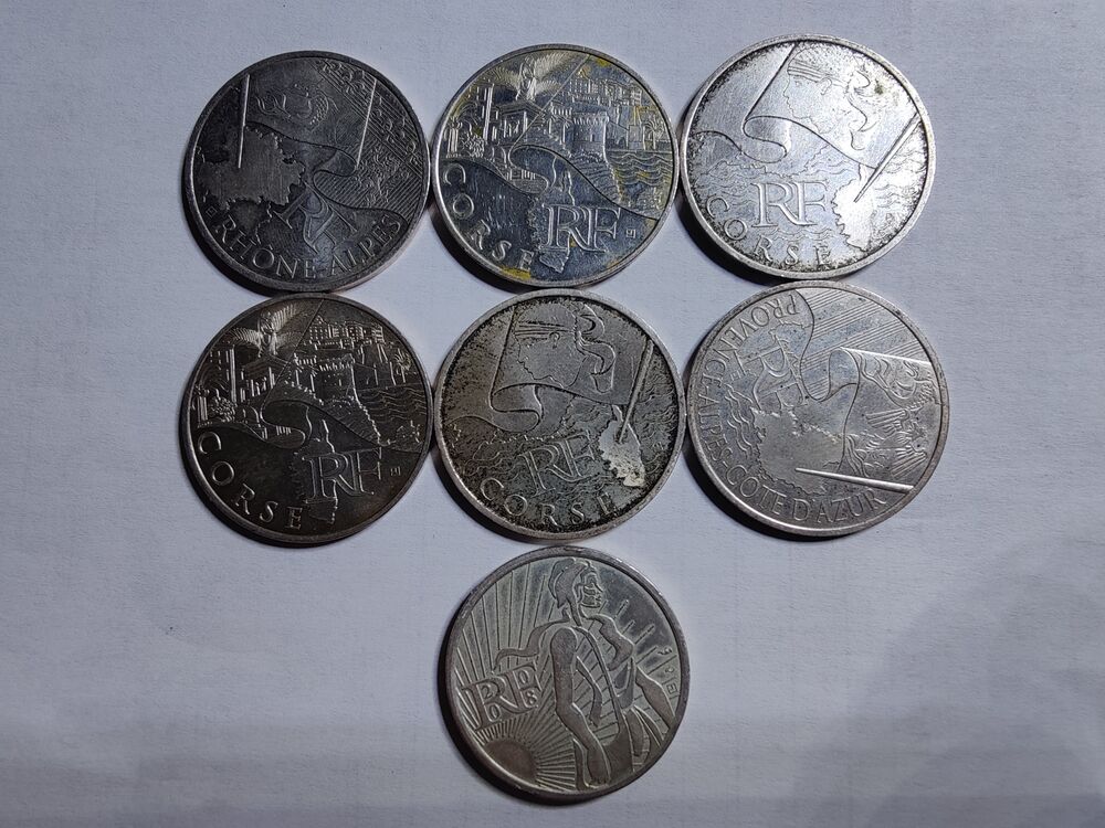 Lot de 7 pieces en euros en argent 