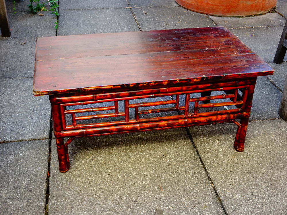Table basse chinoise en bambou et orme Meubles