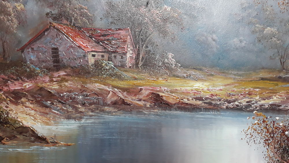 Tableau peinture acrylique sur toile : "Paysage Automne" Décoration
