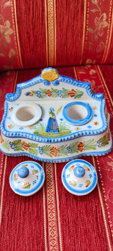 Encrier double HB Quimper 45 La Fert-Alais (91)