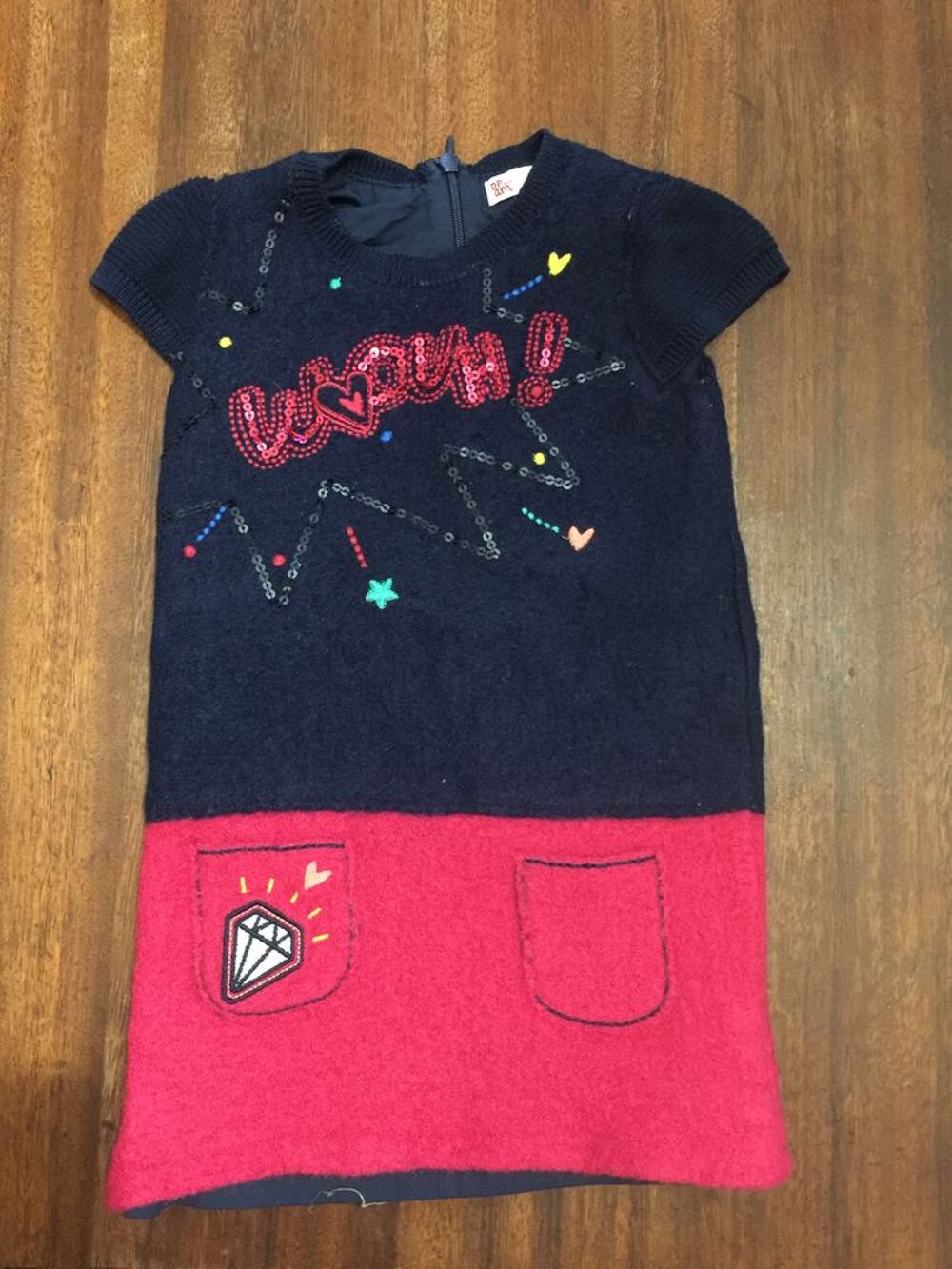 Robe enfant fille " DPAM " couleur bleu / rouge Vêtements enfants