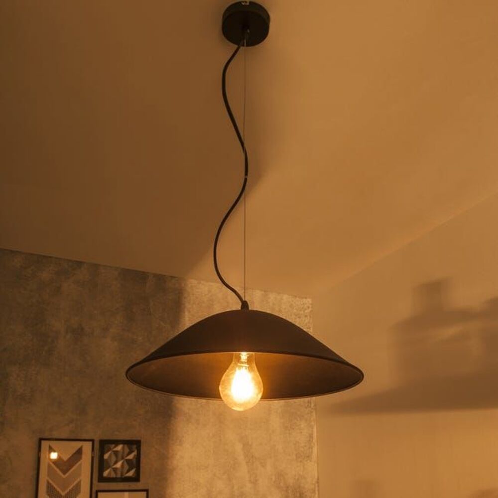 SUSPENSION, e27 design Soki m&eacute;tal noir 1 x 60 W INSPIRE Electroménager