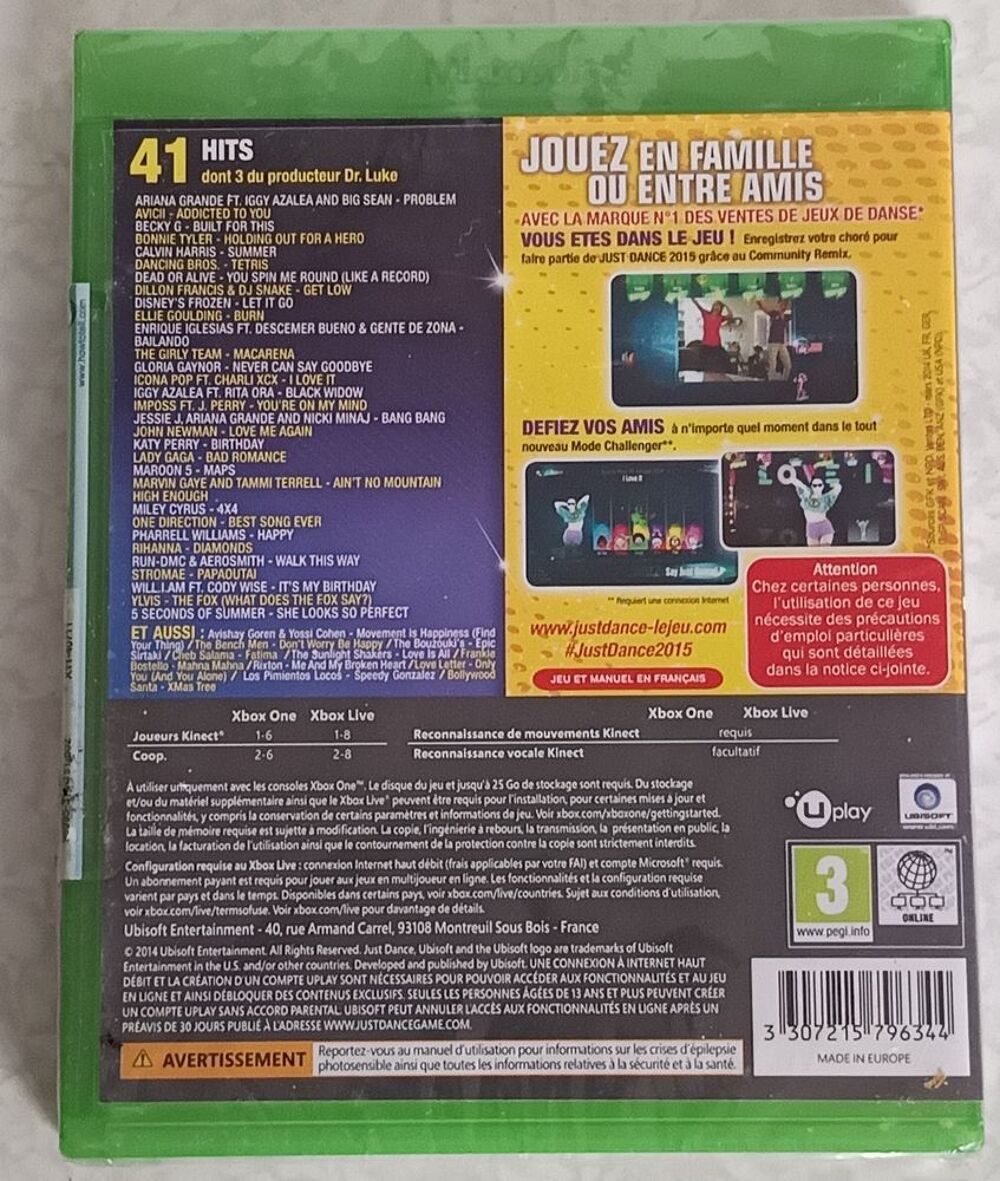 Just Dance 2015 - Jeu Microsoft Xbox One - Neuf Scell&eacute; Consoles et jeux vidéos