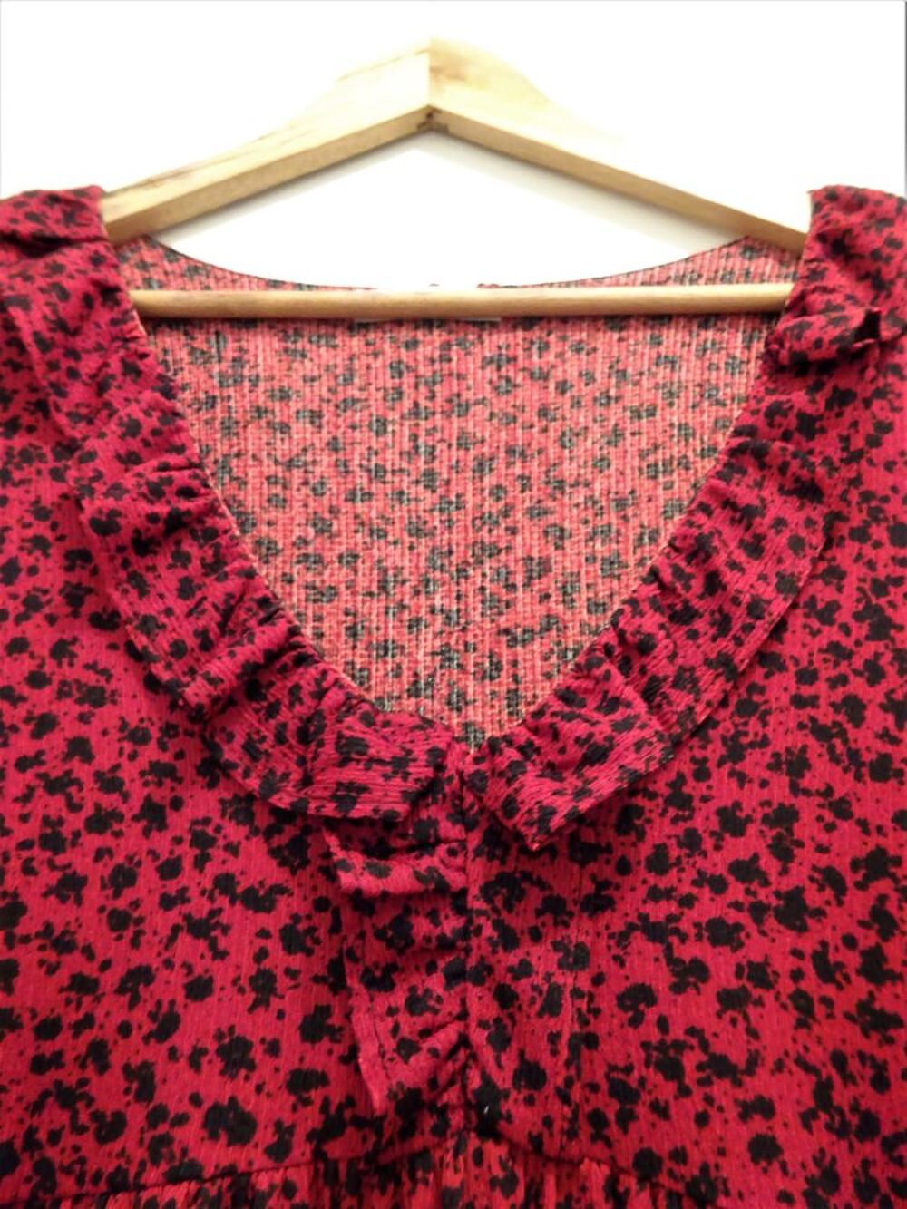 Robe rouge imprim&eacute;e Mango S Vêtements
