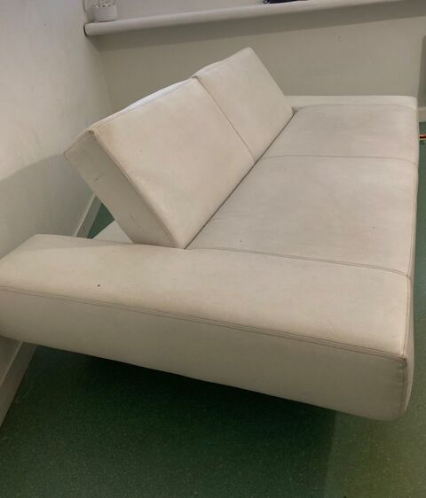 Canap, design, en cuir blanc avec rangement 350 Firminy (42)