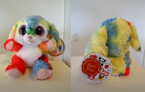 Peluche neuve Animotsu Keel Toys Beanie Rainbow Rabbit TV 8 Saint-Ambroix (30)