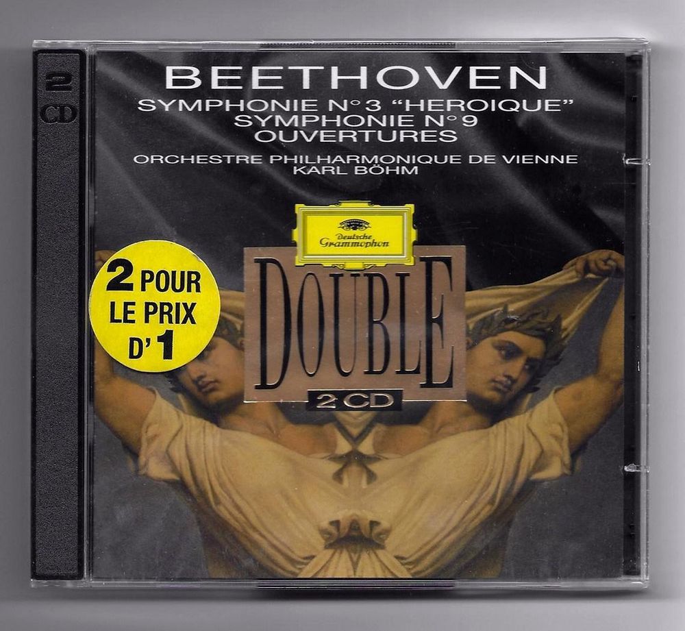 BEETHOVEN -2 x CD- SYMPHONIE N&deg;3 H&Eacute;RO&Iuml;QUE + N&deg;9 + OUVERTURES CD et vinyles
