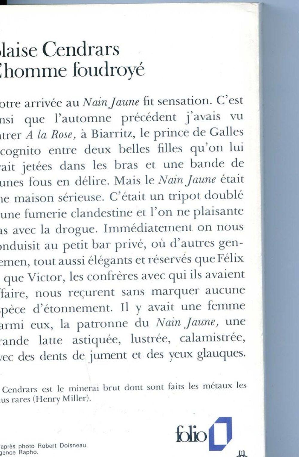L'homme foudroy&eacute; - Blaise Cendrars, Livres et BD