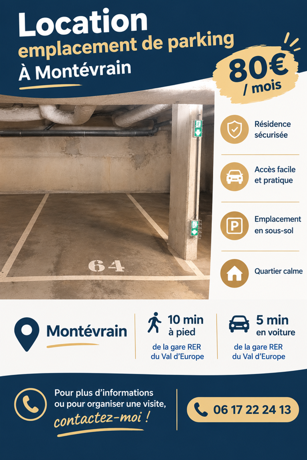 Location Parking/Garage Parking Montevrain Montévrain