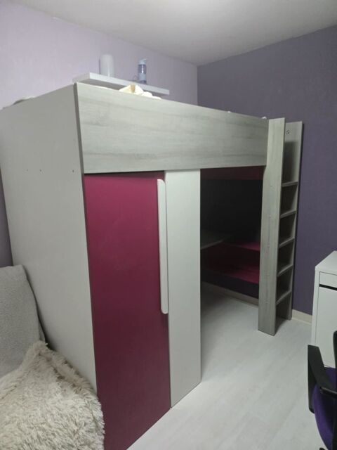 Lit mezzanine 90x200 cm TRASMAN coloris violet faire offre 200 Lyon 3 (69)