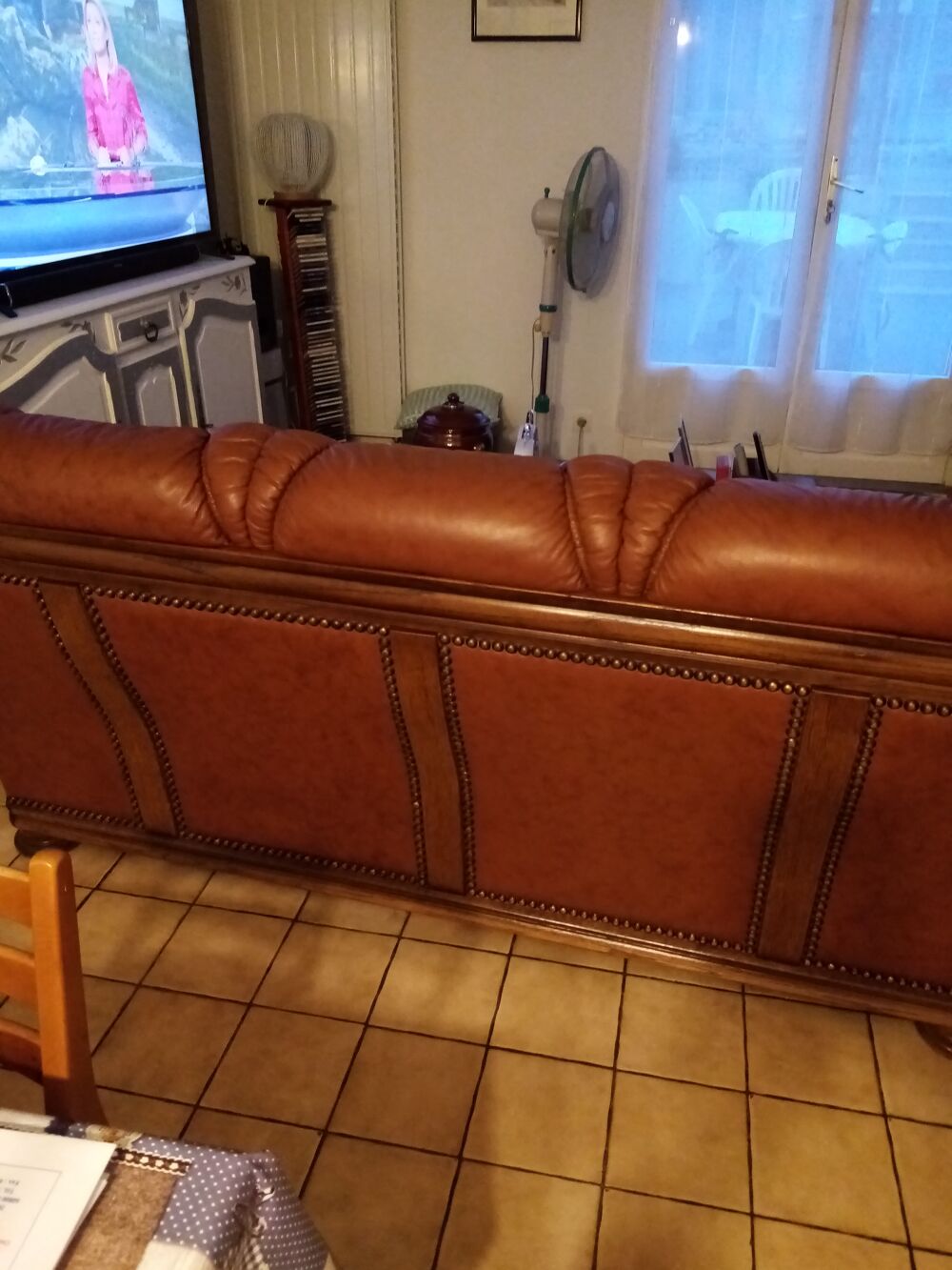 Canap&eacute; Cuir Vachette 3 places + 2 Fauteuils Meubles