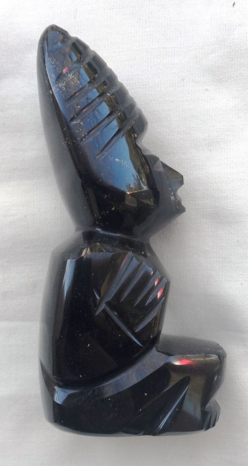 Figurine artisanale Maya,Azt&egrave;que,Inca en obsidienne an1970
Décoration