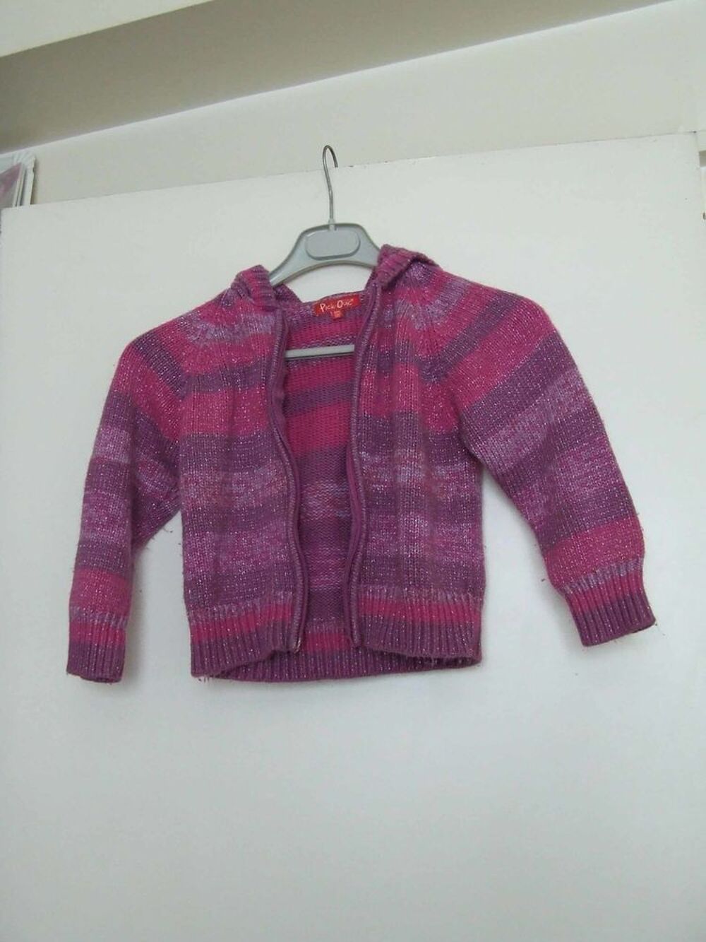 Gilet laine rose violet PICK OUIC, T. 8&nbsp;ans Vtements enfants